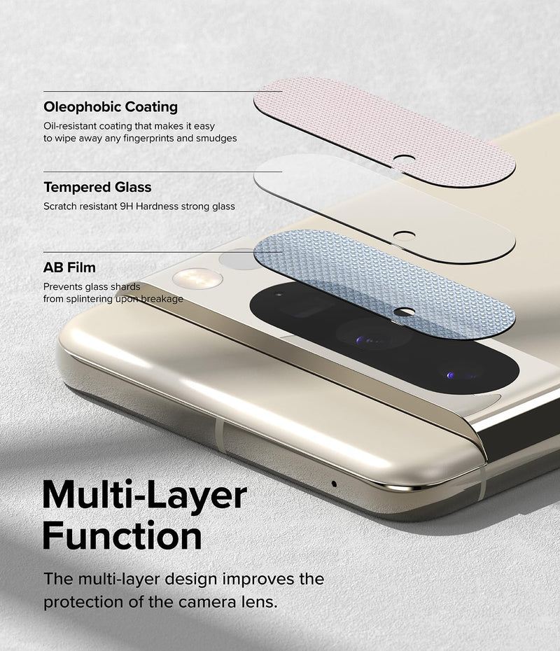 Ringke Camera Glass [Multi-Layer Protection] Compatible with Google Pixel 8 Pro Camera Lens Protector, Tempered Glass Cover - 3 Pack