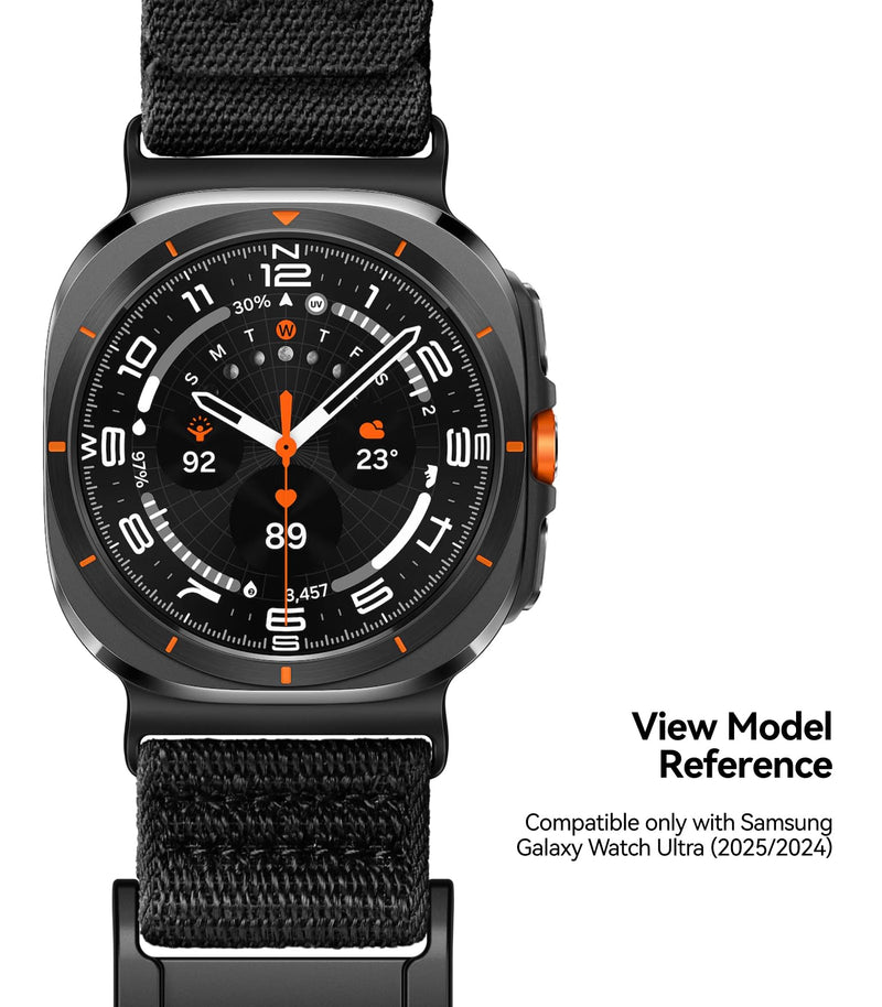 Aulumu CS03 Titanium Galaxy Watch Ultra (2025/2024) 47MM Snap Functional Buckle Band | Luxury Embossed Texture Knit | Quick-release Design | For Samsung Watch Ultra Bands 47MM BlackTitanium/Black