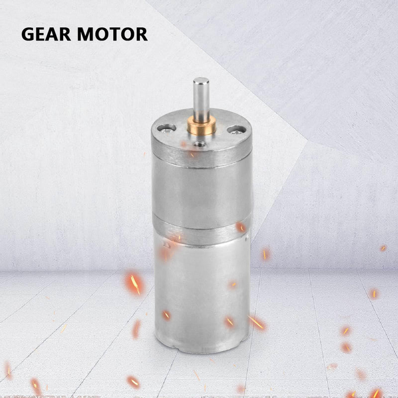 Gear Motor 25 mm DC 12 V 25GA-370 Low Speed Metal High Mini Gear Motor for Electronic DIY 5-1000 RPM (12 V 60 RPM)