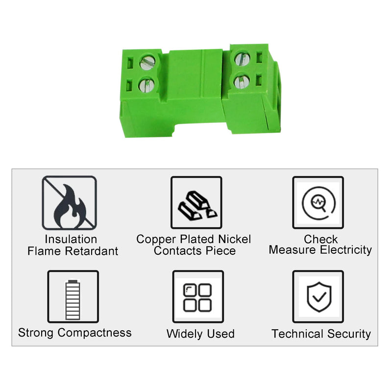 GINTOOYUN 5 Sets 3.81 mm Phoenix Plug 2 Pin, 300 V 15EDGRK 2-Pole 3.81 mm Earth Circuit Terminals, 3.81 mm Pitch 2P PCB Screw Terminals (Style 1) Style 1