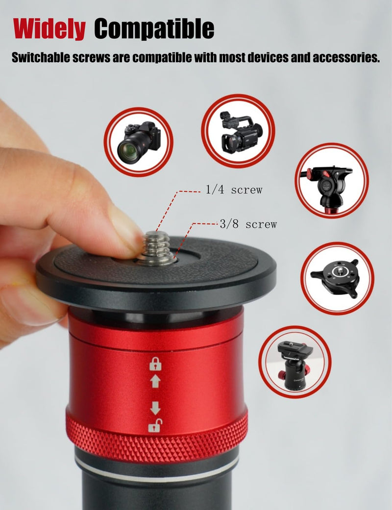 IFOOTAGE CB3-QRM01 Monopod Quick Release Platform, 3/8 Inch Screw Base, Compatible with Most Monopods and Tripods