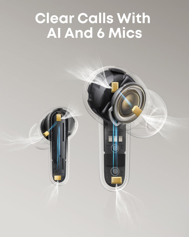 Soundcore P41i by Anker Adaptive Noise Cancelling Earbuds | With Portable Charging, Built-in Lightning Adapter, 192H with Case, 6-Mic AI Clear Calls, IPX5 Wireless Bluetooth Earbuds Black