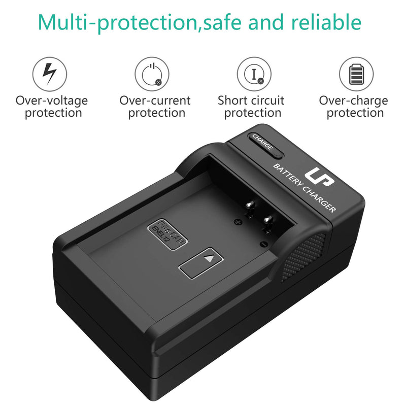 EN-EL12 Battery Charger, LP Charger Compatible with Nikon Coolpix A1000, B600, AW130, AW110, AW100, A900, W300, S1200pj, S9900, S9700, S9500, S9400, S9300, S9200, S8200, S6300, S6200, S6100, S800C 2 Batteries & Charger Pack
