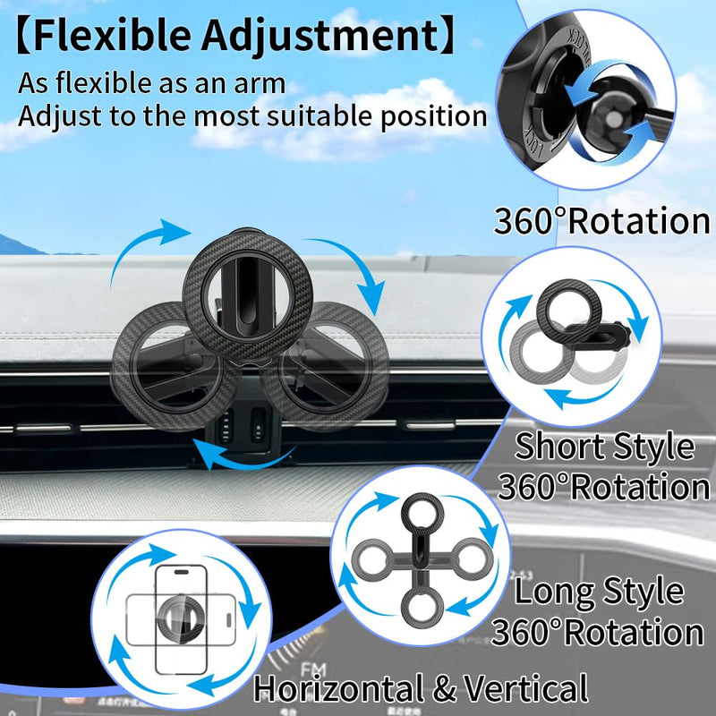 Car Phone Holder Mount for Audi A6 S6 RS6 A7 S7 RS7 2019-2025 Accessories | Magnetic Cellphone Stand, Cell Phones Navigation Charging Screen Cradles,Double 360°Rotation,for Magsafe Magnet Accessory