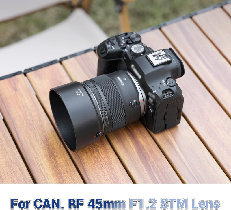 [AUSTRALIA] - JJC ES-73B Reversible Lens Hood Shade Protector for Canon RF 45mm RF45mm F1.2 STM Replaces Canon ES73B, Compatible with 67mm Filters & Lens Caps, No Vignetting Round Shape 