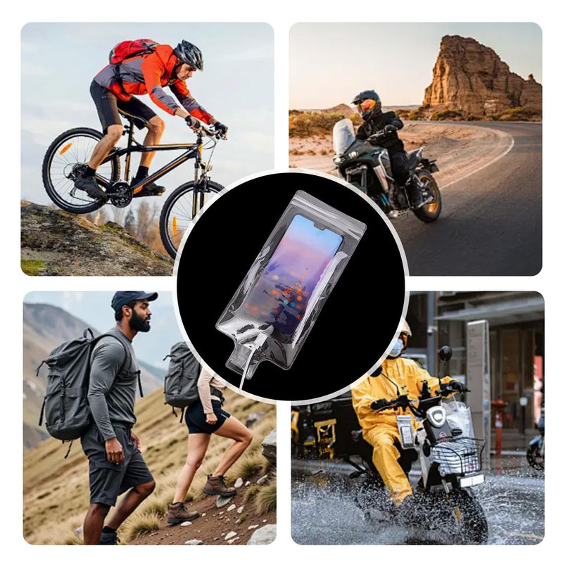 4Pcs Universal Waterproof Phone Bag Motorcycle Charging Pouch Clear PVC Rainproof Case for Bike Scooter Handlebar Mount Accessories