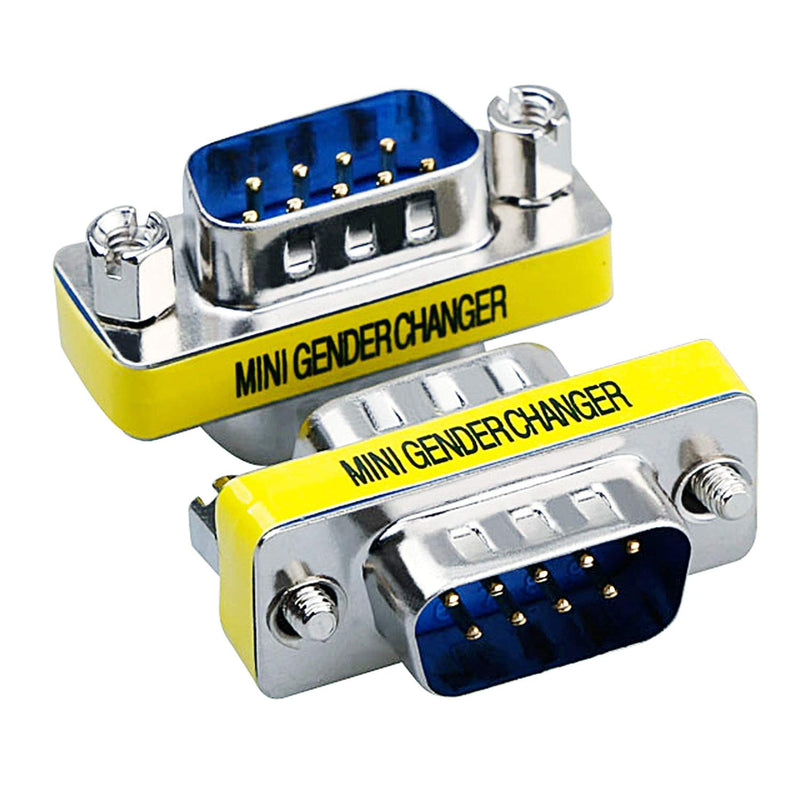abcGoodefg 9 Pin RS-232 DB9 Male to Male Female to Female Serial Cable Gender Changer Coupler Adapter (10 Pack, DB9 Male to Male) 10 PACK