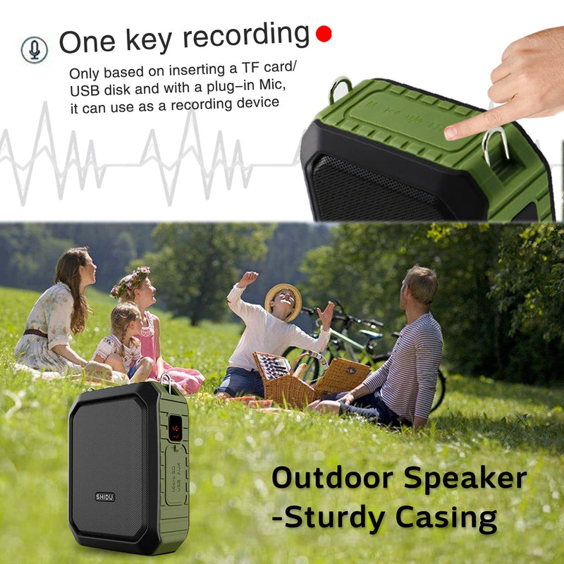 18W Wireless Bluetooth Waterproof Voice Amplifier Portable Headset Microphone with Speaker Small Personal Microphone for Teachers, Outdoors