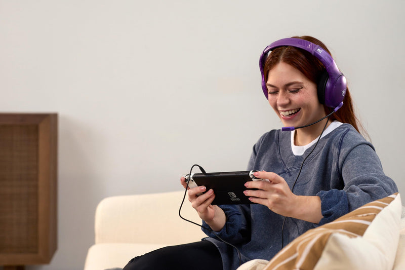 [AUSTRALIA] - Turtle Beach Airlite Fit Wired Gaming Headset: Officially Licensed for Nintendo Switch, Nintendo Switch Lite & OLED Model - Flip-to-Mute Mic, Over-Ear Comfort Cushions, 40mm Speakers - Ghost Purple 
