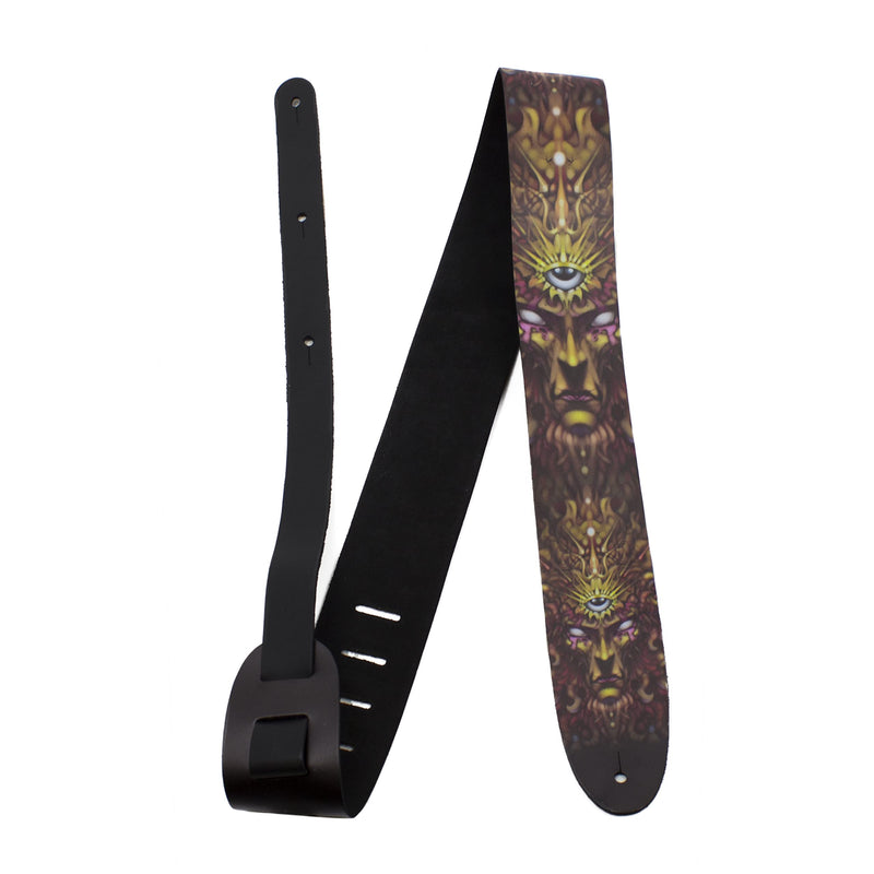 [AUSTRALIA] - Perri's Leathers, Official David Bolt Solar Mind Licenced Leather Guitar Strap, Direct to Leather Series, Anti-Slip, Adjustable from 42.5" to 56" Inch, Compatible w/All Button Lock Systems 