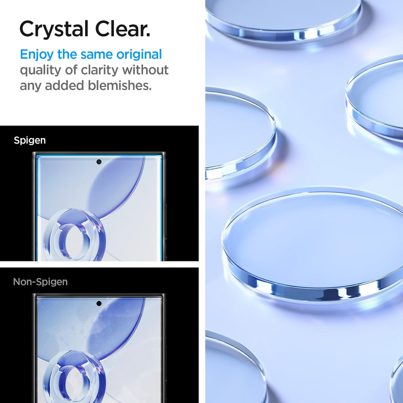 Spigen Tempered Glass Screen Protector [GlasTR EZ Fit] designed for Galaxy S24 Ultra [Case Friendly] - 2 Pack