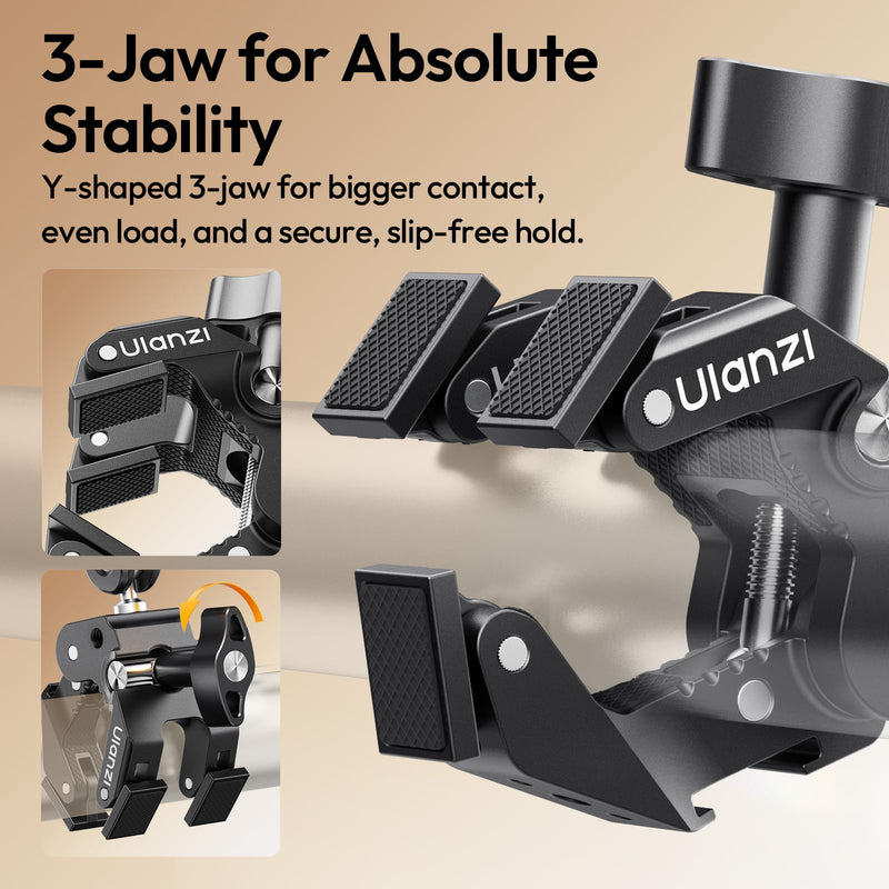 [AUSTRALIA] - ULANZI 22'' CO78 Magic Arm w Desk C Clamp, Camera Mount Articulating Friction Arm w Super Clamp, 1/4" & ARRI Pins, Overhead Phone Mount Holder Stand, 1kg f Phone & Action Cam, Video Light 