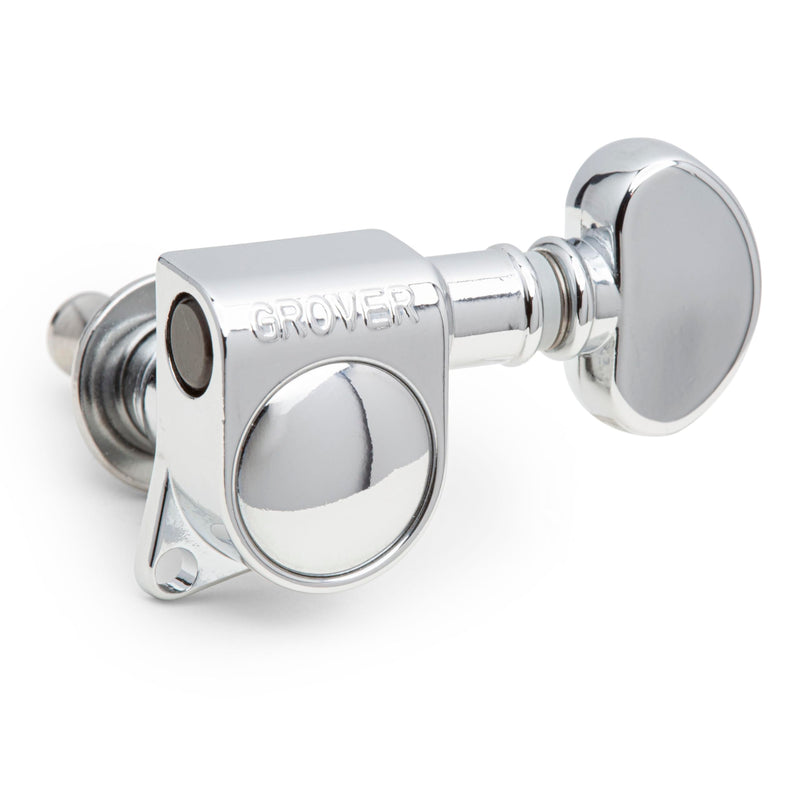 [AUSTRALIA] - Grover 406C Locking Rotomatics Guitar Tuners, Tuning Machines Set 3+3 18:1 Chrome Mid-Size "Mini" Tuning Keys with Tonebird Dunlop Polish Cloth Bundle Tuner Heads with Small Kidney Button 