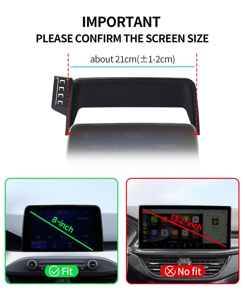 15W Wireless Charger Car Phone Holder for Ford Escape/Hybrid 2020-2026 | 8" Screen Magsafe Accessories Fast Charging Magnetic Cell Phone Holder Clip Compatible with iPhone Android, 3D Fit Bracket