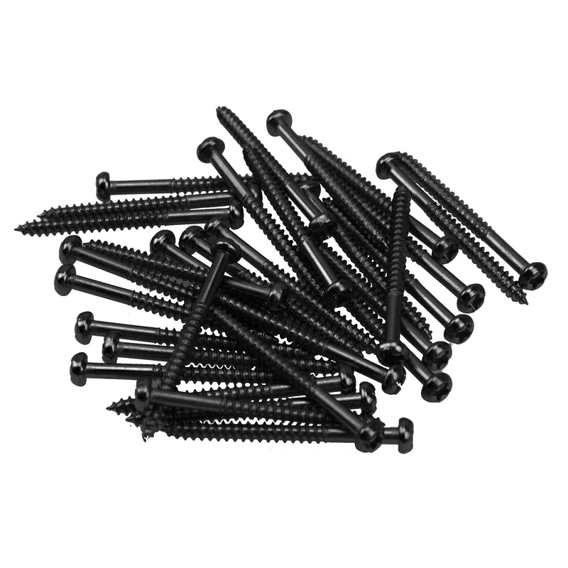 32Pcs Yootones Bass Pickup Mounting Screws Springs Compatible with P Bass Jazz Bass or P90 Pickups (Black) Black