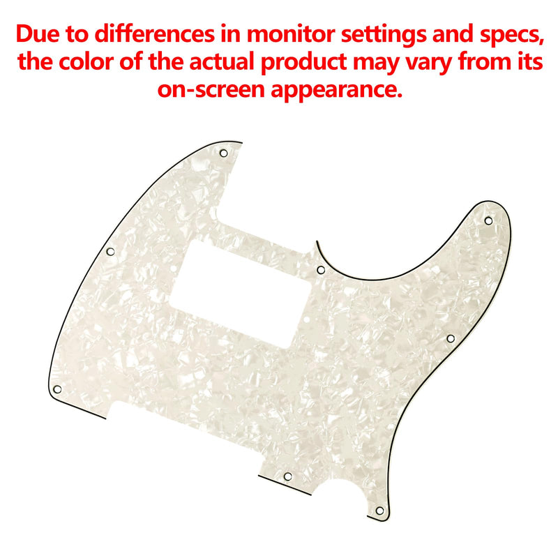 [AUSTRALIA] - Banworks 4 Ply Tele HS/HH Pickguard 8-Hole Electric Guitar Pickguard Scratch Plate for USA/Mexican Fender Modern Style Standard Tele Telecaster JT/HB-04 Vintage White Pearl 