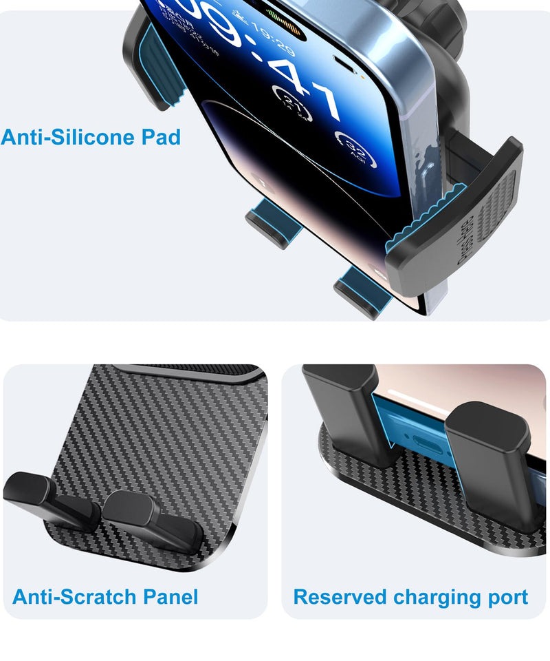 Car Phone Holder for 2021-2025 Ford Mustang Mach-E Accessories 15.5 Inch Screen Fixed Clip Adjustable 360 Degree Rotation Cell Phone Mount Hands Free Clamp Cradle