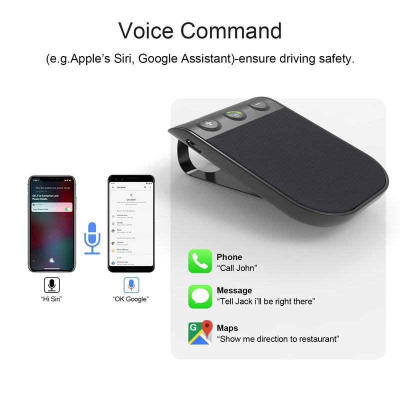 SUNIEC Handsfree Bluetooth Speaker Phone for Cell Phone Car Kit, Hands Free Calling Bluetooth for car, AUTO Power ON Off Support Siri Voice Assistant Phone Bluetooth for car - BC936SA