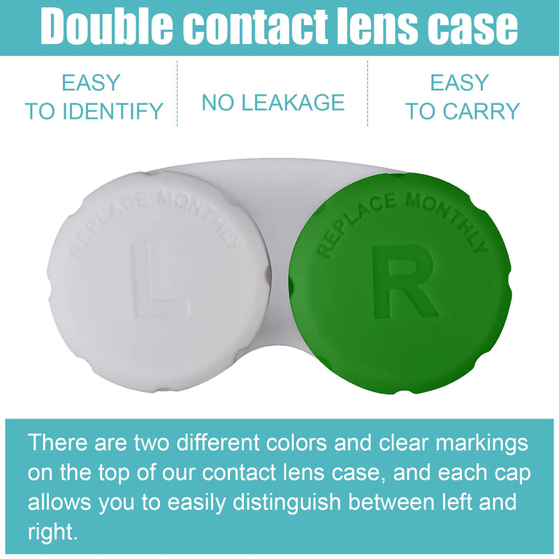 12PCS Colorful Contact Lens Case, Immersion Kit, Leak-Proof Packaging, Suitable for Outdoor Mini Case Screw Top Multicolor-12