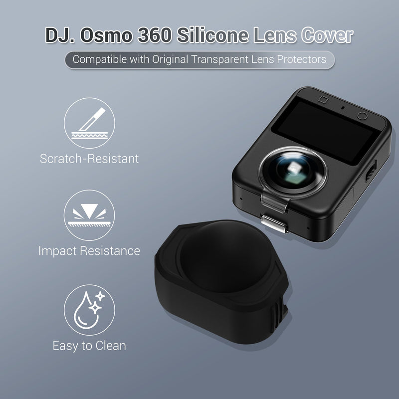 [AUSTRALIA] - JJC Lens Cover for DJI Osmo 360, Silicone Cover Compatible with Osmo360 LensProtector, Protective Rubber Cap Protect Front & Rear Lens from Crack Bumps Dust Scratch When Not Using Large-Compatible with Lens Guard 