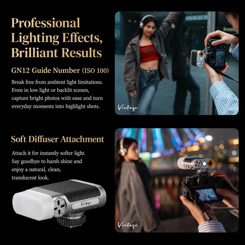 Viltrox Vintage Z1 Flash, Compact Camera Flash Unit for Photography (US-Z1) US-Z1