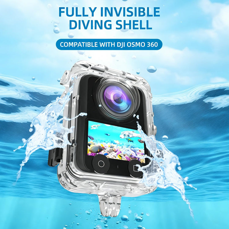 PCTC 131FT Invisible Dive Case for DJI OSMO 360 | Underwater Diving Housing Waterproof Case with Bracket Anti-Fog Inserts for DJI Osmo 360 Accessories