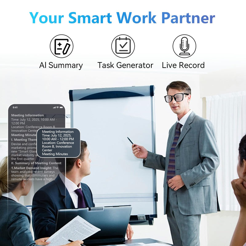 AI Smart Glasses, Bluetooth Smart Translation Glass with 115 Language, with Magnetic Lens,AI Chat,Voice & Video Conversation Translation, Real-Time Voice Translator Sunglasses for Men Women (T08-S3)
