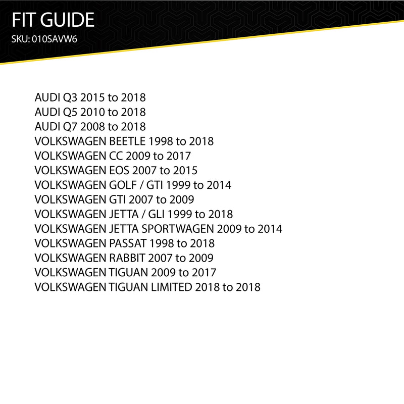 Scosche SAVW6 5.25" - 6.5" Speaker Adapters Compatible with Select 2008-2018 Audi & 1998-2018 VW vehicles (1 Pair) - See Images to Verify Vehicle and Speaker Fitment