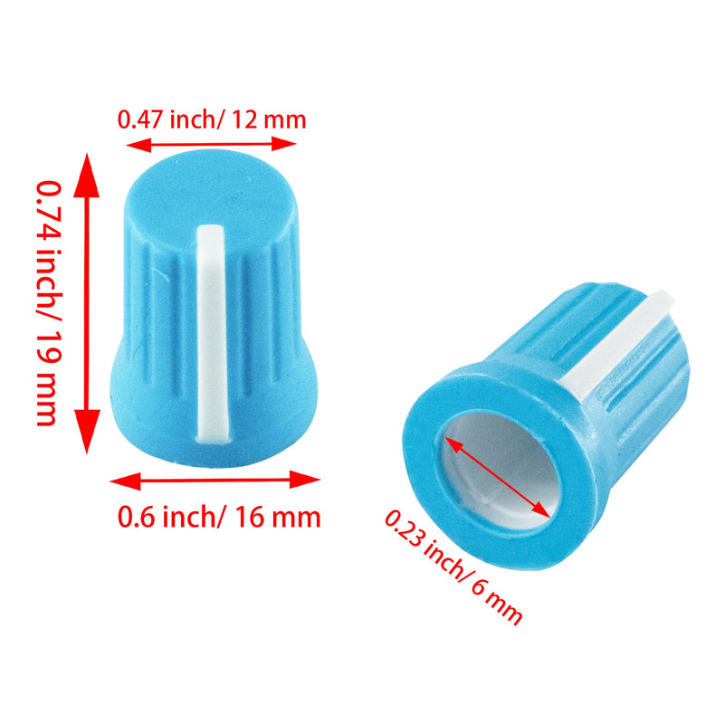 6mm Rubber Potentiometer Control Knobs Pioneer knob DJM Mixer Volume EQ Knobs for Electric Guitar DJ Controller Mixer Console Volume Tone Knobs, 5pcs, Blue 15x19mm-Blue