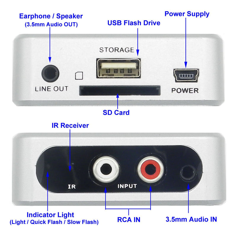 Music Digitizer CD Recorder for Music Audio Capture Device Cassette MP3 Recorder Converter with 3.5mm & RCA Line Input