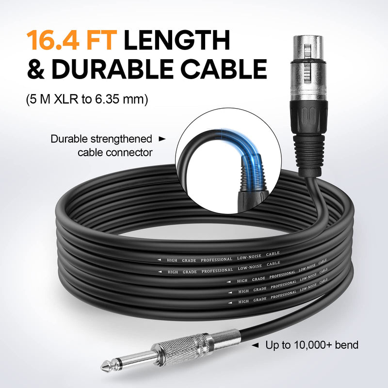 OneOdio ON55 Wired Microphone for Singing - Mic Clips, Metal Female, ON/Off Switch, 16.4ft XLR Cable - Condenser Dynamic Mic for Karaoke Machine, AMP, Speaker, Parties Gold