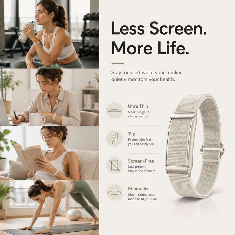 Yihou Smart Fitness Tracker for Women & Men Ultra-Thin Minimalist Smart Band with 24/7 Heart Rate Monitor Sleep Tracker 100+ Sports Modes IP67 Waterproof Call & App Alerts Nylon & Silicone Bands Black