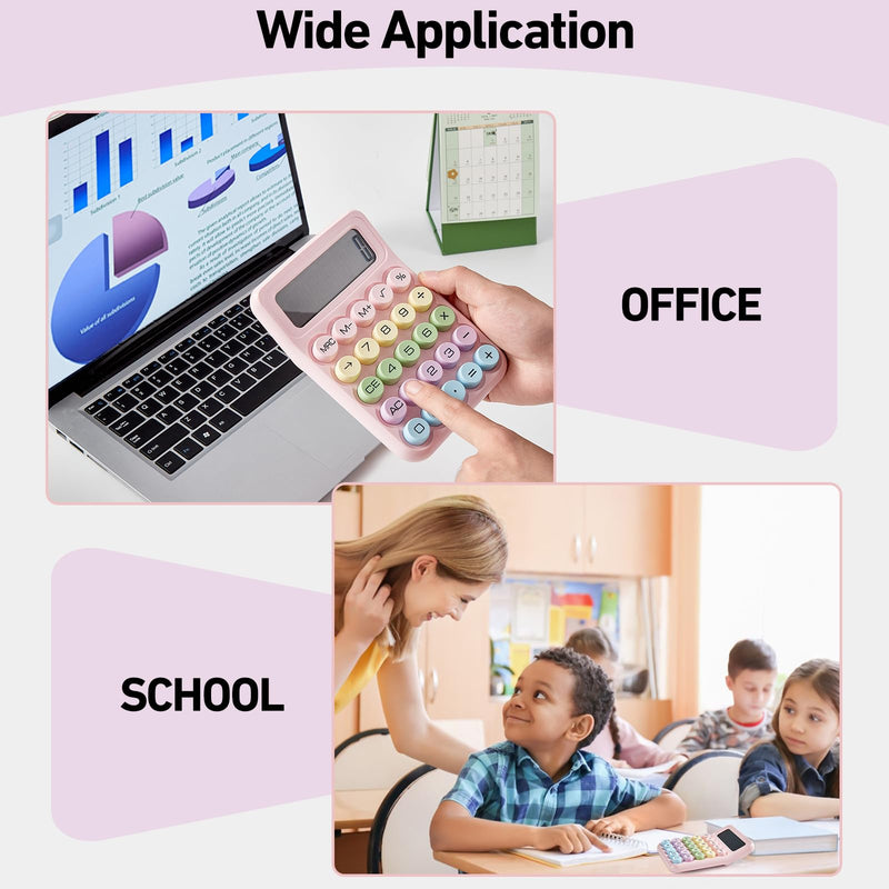 [AUSTRALIA] - Electronic Calculator,12 Digits Large LCD Display Small Desktop Calculator,Pink Basic Calculators with Big Buttons,Easy to Press Mechanical Switch Calculator Office Supplies for Home and School (Pink) 