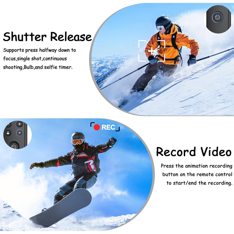 for Fujifilm Camera Rechargeable Shutter Release, AODELAN Wireless Remote Control Compatible with Fuji X-T30 II,X-S10,X-H2,X-H2S,X-T3,X-T4,X-T5,X-S20,X-T30,X-T50,X-M5,X100VI,X-E5,X Half Upgrade Black for Fujifilm