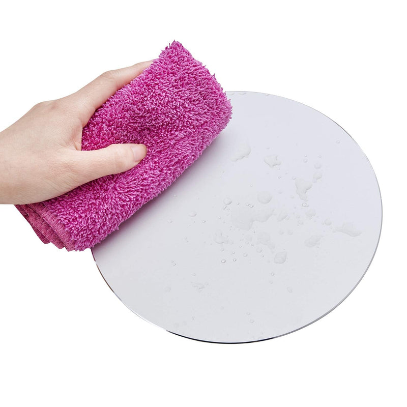 DSKKWS Metal Aluminum Mouse Pad, Office Thin Hard Mouse Mat Leather Surface Double Side Precision Silver and Black Mouse Pads for Fast and Accurate Control(Round) Silver Round