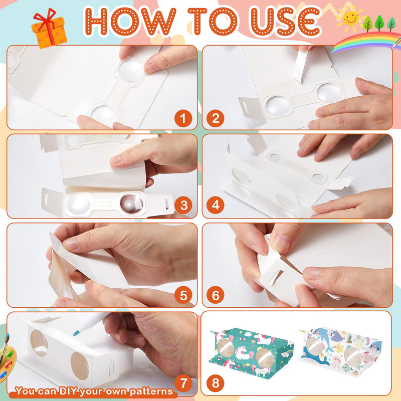 [AUSTRALIA] - Shappy 30 Pcs DIY Cardboard Binocular Craft Kit for Kids, Make Your Own Toy Binocular with Marker and String Classroom Art Activity for Kindergarten Elementary School 100 Days of School Party Favor 