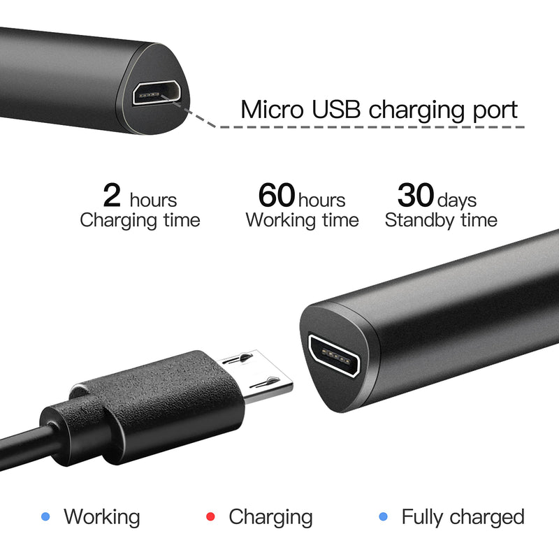 Stylus with Palm Rejection, 4096 Pressure Sensitivity, Compatible with Surface Pro X/8/7+/7/6/5/4/3, Surface Book/Go/Laptop/Studio for Precise Writing/Drawing, Rechargeable (Black) Black