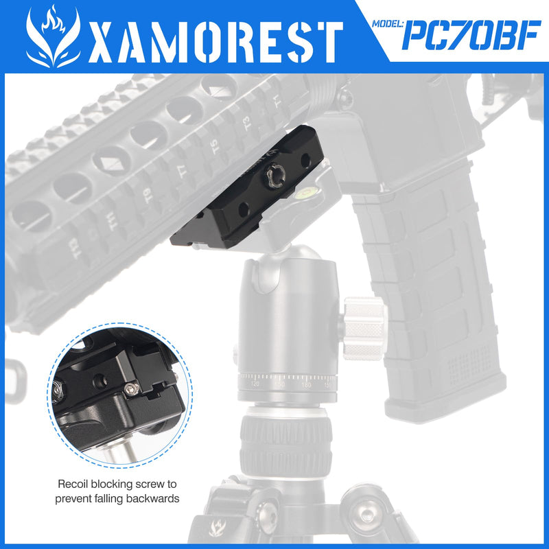 [AUSTRALIA] - PC70-BF Picatinny Arca Swiss Plate, 2.75 inch Picatinny Arca Rail Mount for Rifle Tripod Ballhead Quick Release Plate, Compatiable RRS Dovetail, Suitable for QD Sling & ARMS 17S Style PC70-BF 