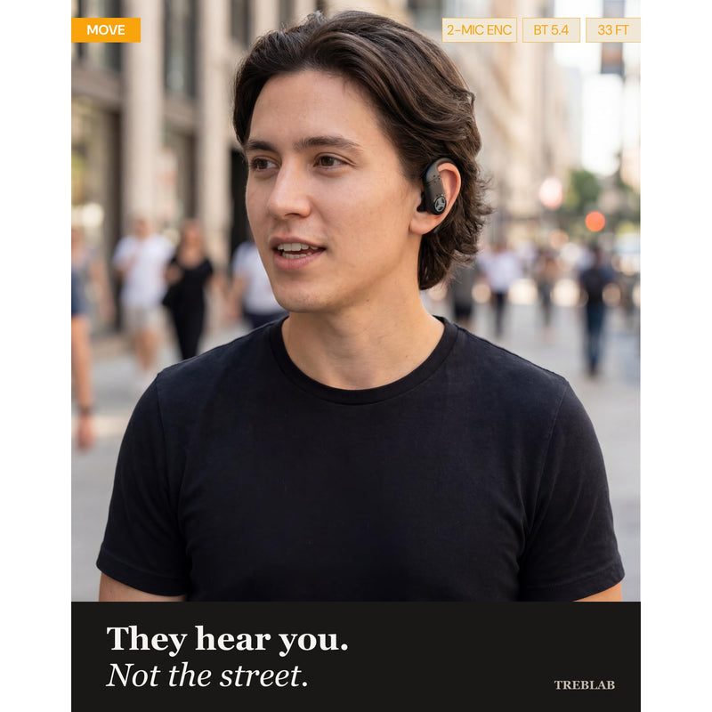 TREBLAB X4 Over the Ear Earbuds Wireless Bluetooth, 11H, IPX5 | Bluetooth Headphones Waterproof IPX5, 2500mAh Powerbank Case, Gaming Mode 60ms, ENC Mic, Sport Hook Fit