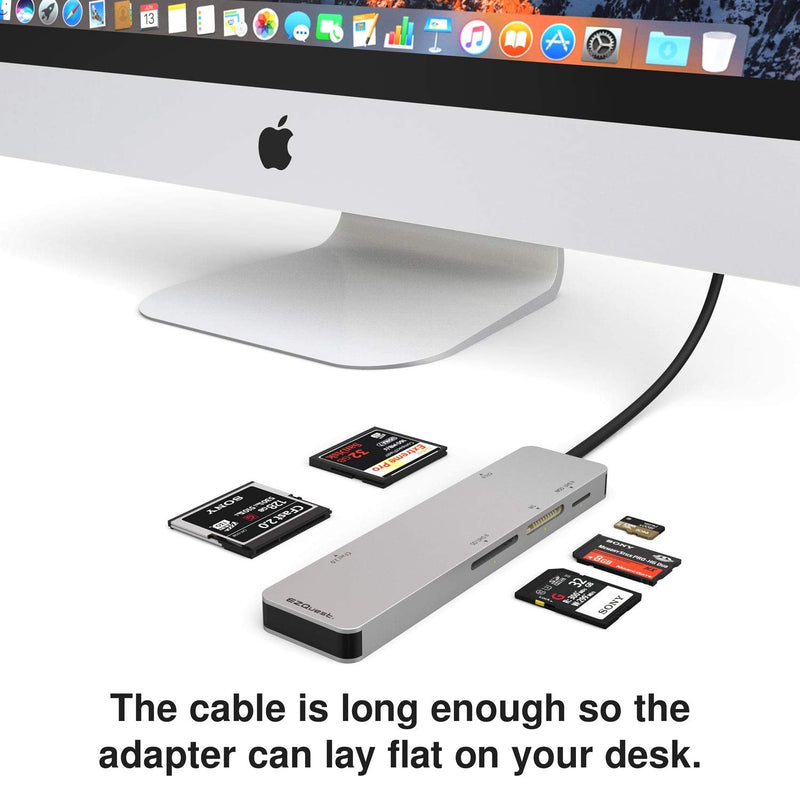 EZQuest USB-C CFast 2.0 Card Reader 5 Ports with UHS II SD/Micro SD