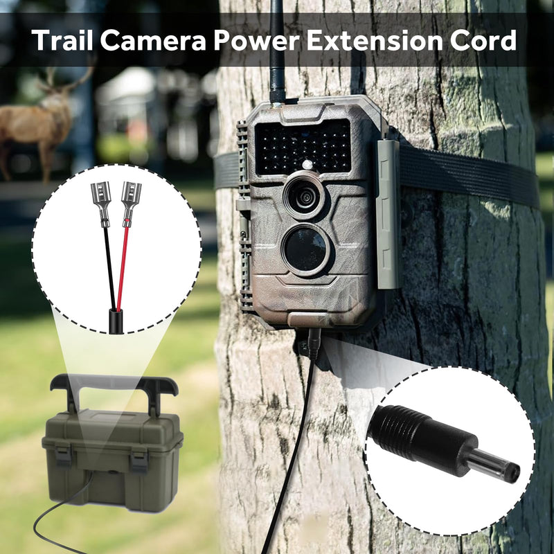 Trail Camera Power Cable, 5.5x2.1mm DC, Compatible with Stealth Cam, Spypoint, Moultrie, Browning, Wildgame Innovations, Muddy, Black Gate, Covert WC20, etc., 79"(2PC) 2-pack