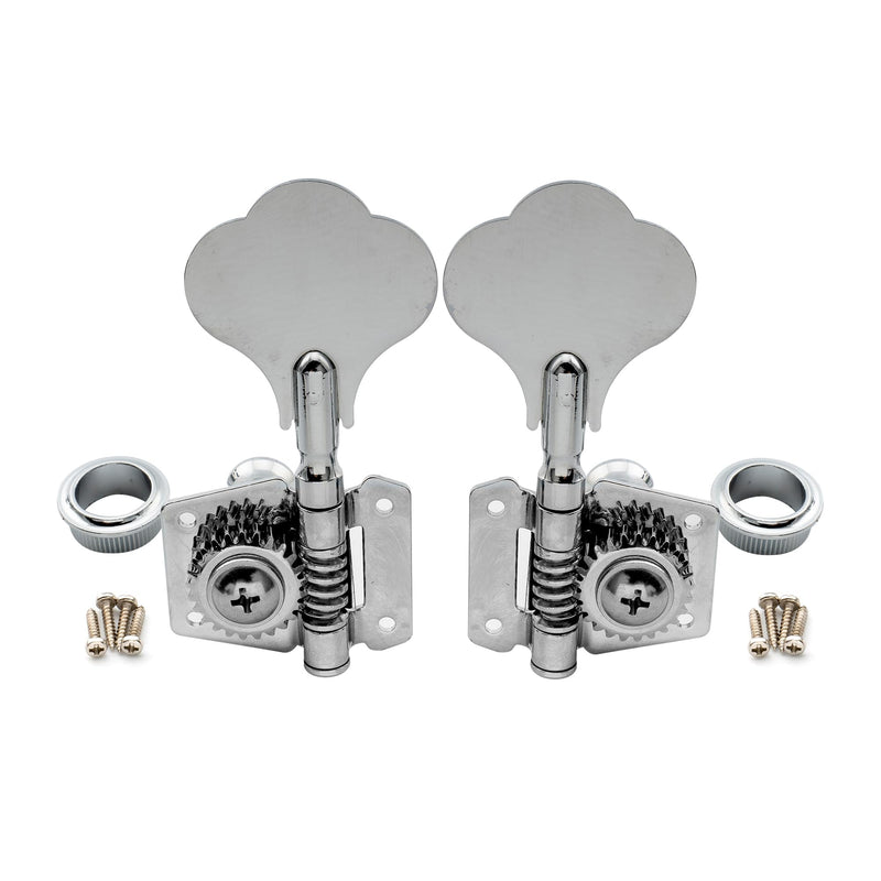 [AUSTRALIA] - Musiclily 2+2 Vintage Open Geared Bass Tuners Machine Head Tuning Keys Pegs Set for Jazz Precision P Bass Replacement, Chrome 