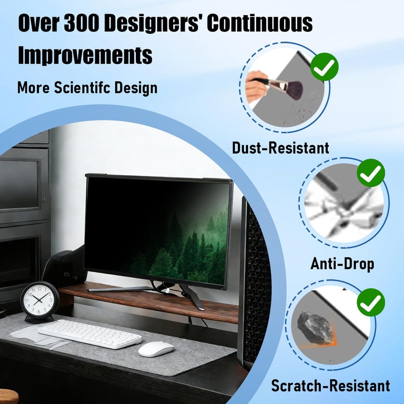 24 Inch Privacy Screen for Computer Monitor 16:9 Aspect Ratio Removable | 2-Pack Anti-spy & Anti-glare protective film & Privacy protection in open office environment, Desktop Security Privacy Filter [2Pack] 24 Inch 16:9 Aspect