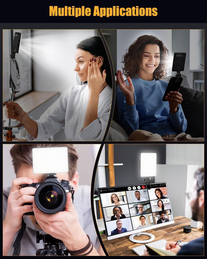 [AUSTRALIA] - Phone Light, Selfie Light for iPhone, High Power Rechargeable RGB Light for Video Recording, Upgraded Adjustable Multi Mode Retractable Clip Portable Light, TikTok, Makeup, Content Creator Light Black 