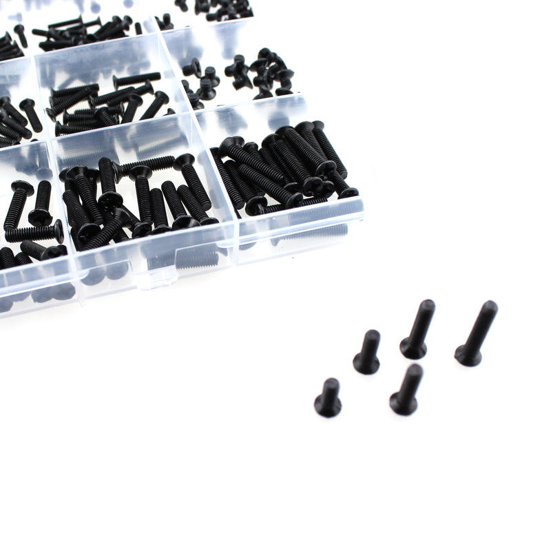 TAODAN 700PCS Self Tapping Electronic Screw Miniature Screw Black Plated Phillips Flathead Screw Set M1.4 M1.7 M2 M2.5 M3 Compatible with Dell and HP Computer