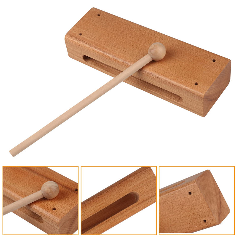 Solid Wood Rhythm Block, Set of 3, Solid Wood Rhythm Block Musical Percussion Instrument Perfect for Rhythm Classes with 3 Pack of Mallet Solid Hardwood