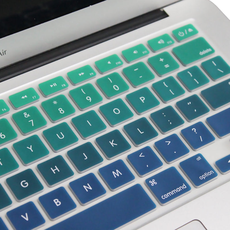 Batianda New Ombre Color Keyboard Cover Protector Silicone Skin for Old Version MacBook Air 13" MacBook Pro 13" 15" 17" (with or w/Out Retina Display) - Gradient Green
