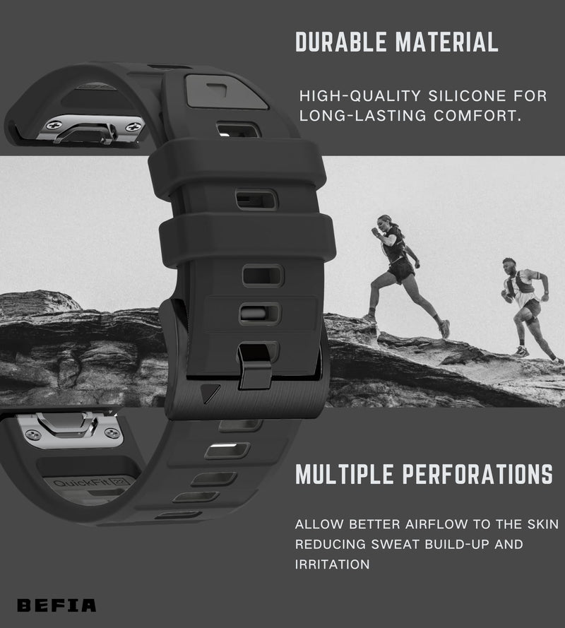 26mm Watch Band for Garmin Fenix 8 51mm 5x 6x pro 7x pro sapphire solar, quickfit 26 watch bands for Garmin enduro tactix delta rubber Combo_2