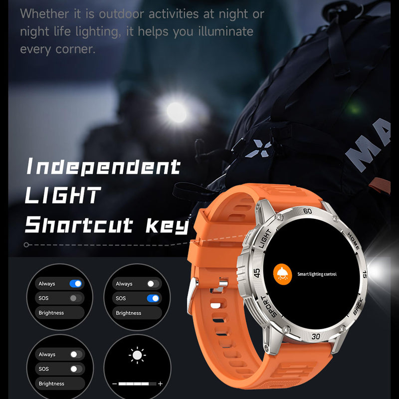 Military Smart Watch (Answer/Make Calls) for Men, 1.53" Smart Watch for Android and iPhone, IP68 Fitness Tracker with Flashlight/Compass/Heart Rate/Sleep/100+ Sport Modes(3 Straps) (Silver) Silver