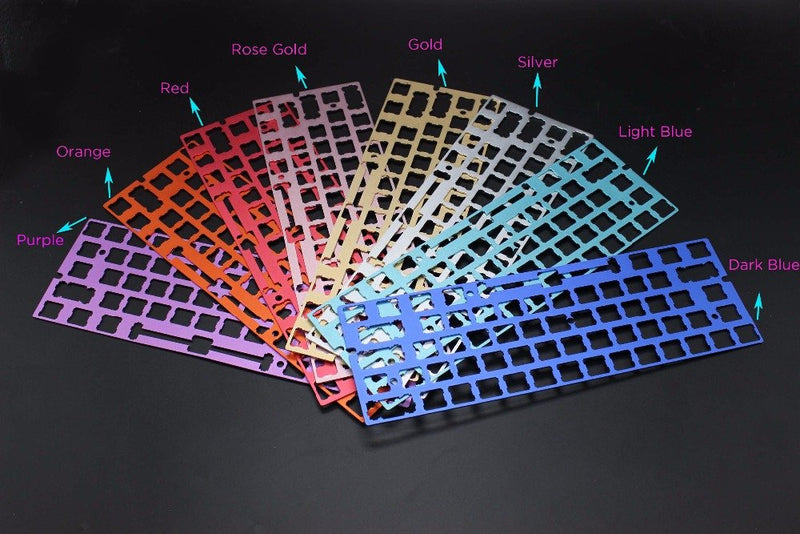 ANSI Costar Stabilizers Anodized Aluminum Positioning Board Plate Support for GH60 60% Keyboard DIY (Black) Black